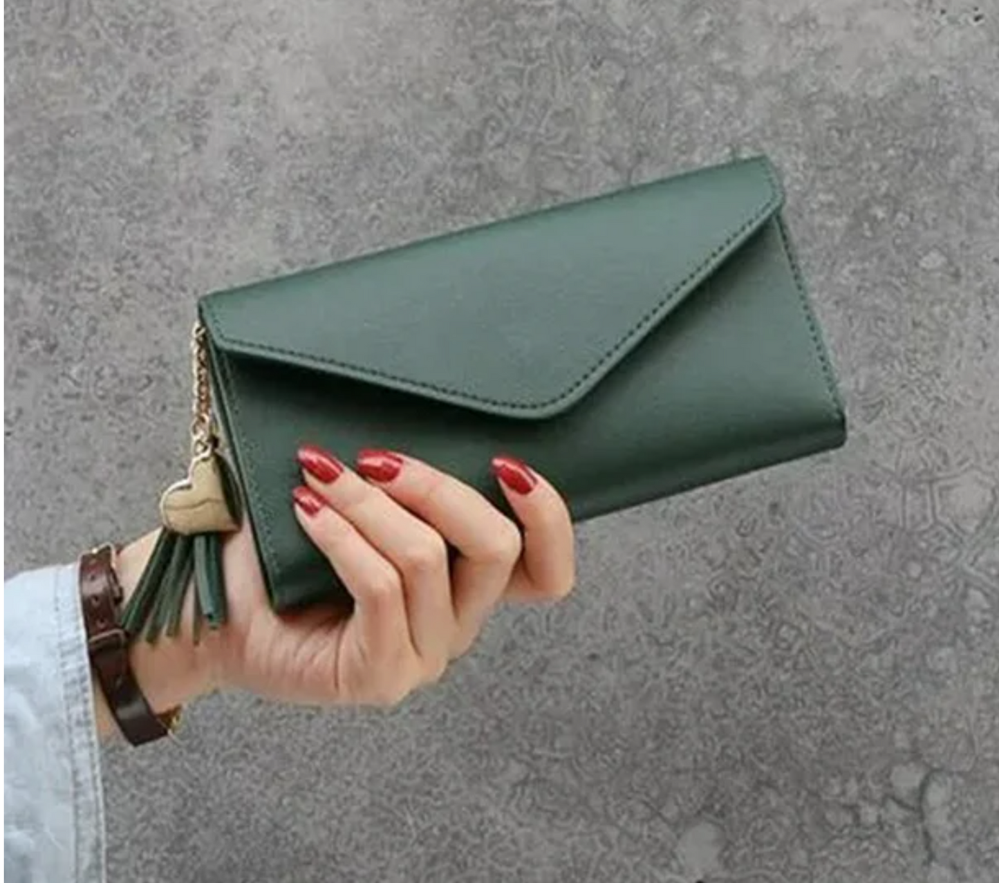 Tassels Long Wallet Ladies PU Leather Thin Mobile Holder Money Bag